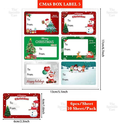 Christmas Sticker and Gift Tag DIY Food Box Sealing Label Packaging TSC