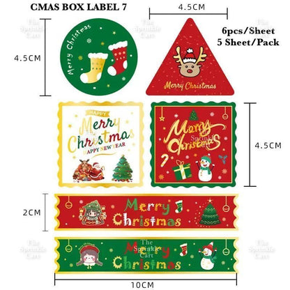 Christmas Sticker and Gift Tag DIY Food Box Sealing Label Packaging TSC