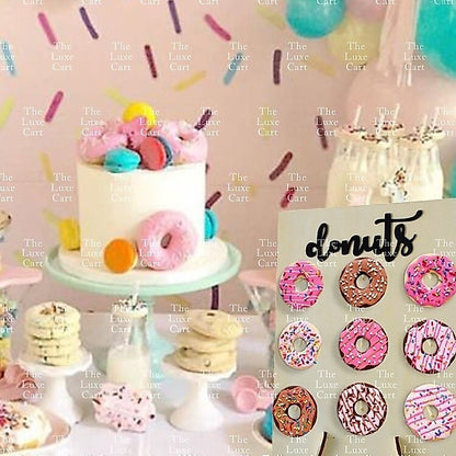 Wall Display Wooden Donuts Stand Holder Donut Sweets Doughnut Rack for Party Birthday Wedding