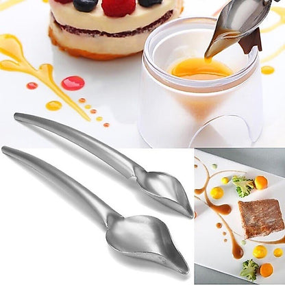 Stainless Steel Decorating Spoon for sauce plating chocolate drip