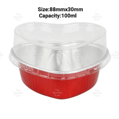 Heart-shape Aluminum Foil Pan Cup Packaging with Lid for Baking TSC
