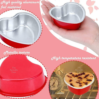 Heart-shape Aluminum Foil Pan Cup Packaging with Lid for Baking TSC