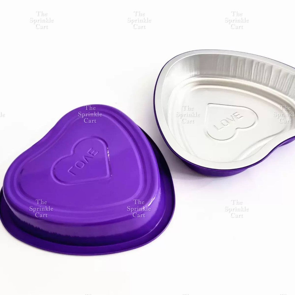 Heart-shape Aluminum Foil Pan Cup Packaging with Lid for Baking TSC