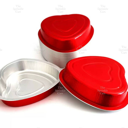 Heart-shape Aluminum Foil Pan Cup Packaging with Lid for Baking TSC