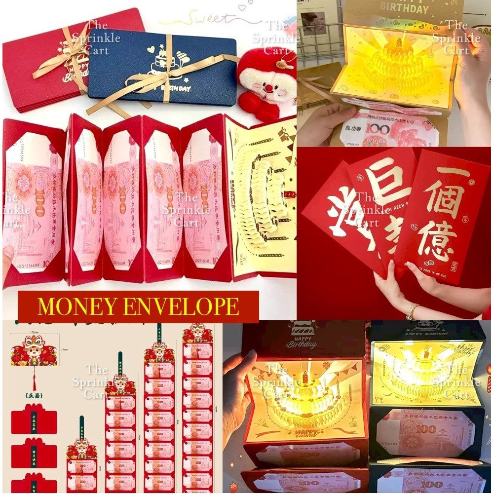 Surprise Money Accordion Angpao Envelope for Birthday Christmas Valentines and Mothers DayTSC