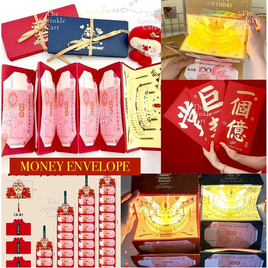 Surprise Money Accordion Angpao Envelope for Birthday Christmas Valentines and Mothers DayTSC