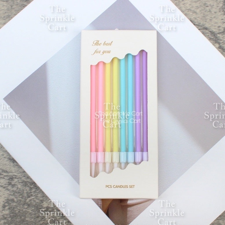 Metallic Long Straight Candle Happy Birthday Cake Party Supplies