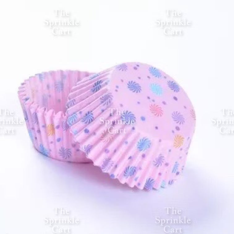 100pcs Cupcake Liner 3oz Muffin Paper Cups Colored and with Design Baking