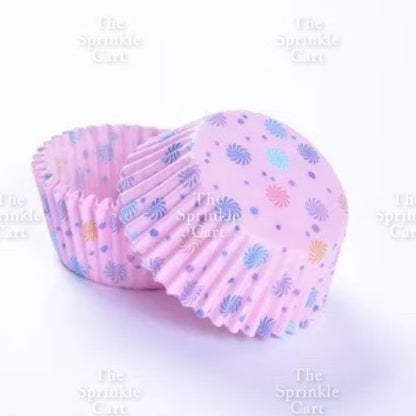 100pcs Cupcake Liner 3oz Muffin Paper Cups Colored and with Design Baking