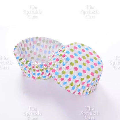 100pcs Cupcake Liner 3oz Muffin Paper Cups Colored and with Design Baking