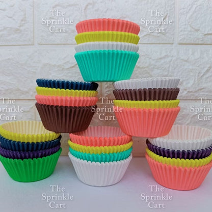 100pcs Cupcake Liner 3oz Muffin Paper Cups Colored and with Design Baking