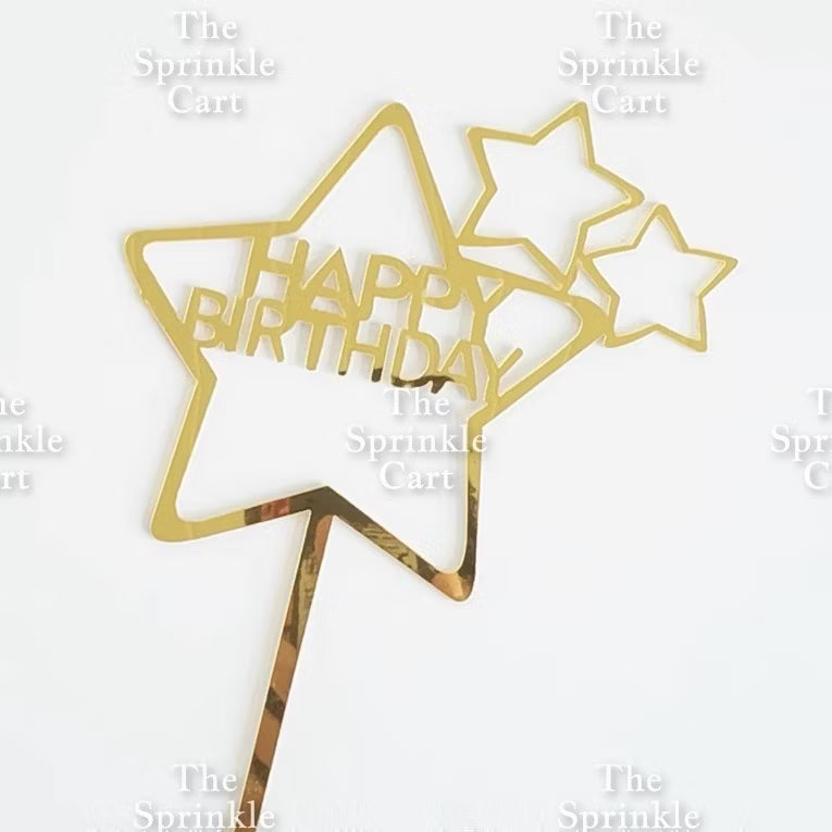 Acrylic Glitter Paper Happy Birthday Mr & Mrs Girl Boy Cake Topper Party Supplies