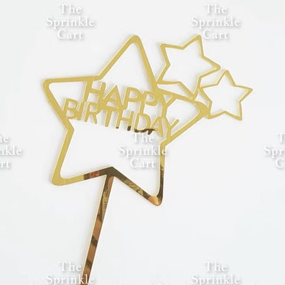 Acrylic Glitter Paper Happy Birthday Mr & Mrs Girl Boy Cake Topper Party Supplies