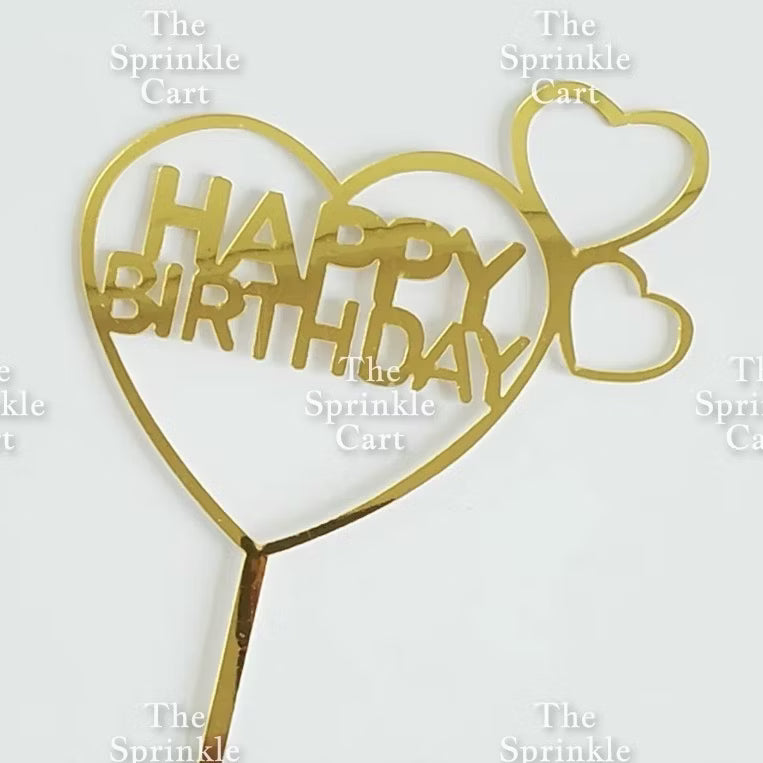 Acrylic Glitter Paper Happy Birthday Mr & Mrs Girl Boy Cake Topper Party Supplies