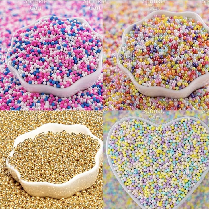 Non-Pareils Edible Sprinkles Dragees Bauble Cake Decoration Sprinkles Colorful 50grams