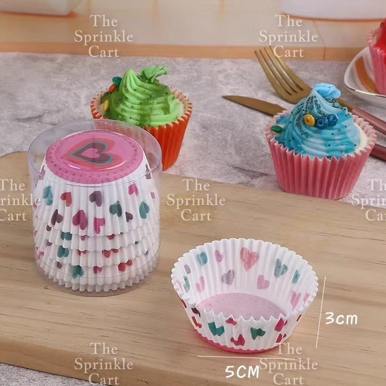 100pcs Cupcake Liner 3oz Muffin Paper Cups Colored and with Design Baking